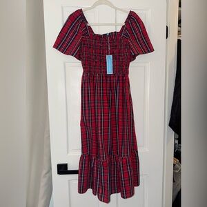 Draper James Deana Smocked Dress in Angie Plaid XS